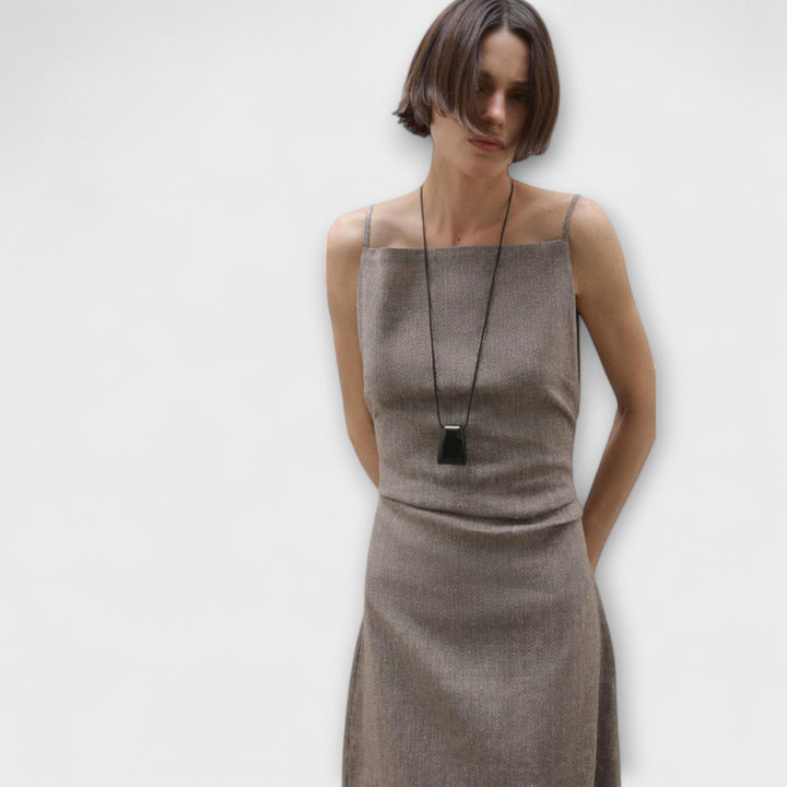 Clara - Splývavé maxi šaty z lněné směsi