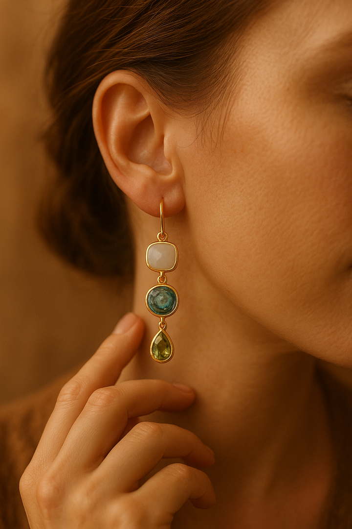 Vzhled | Zlaté visací náušnice