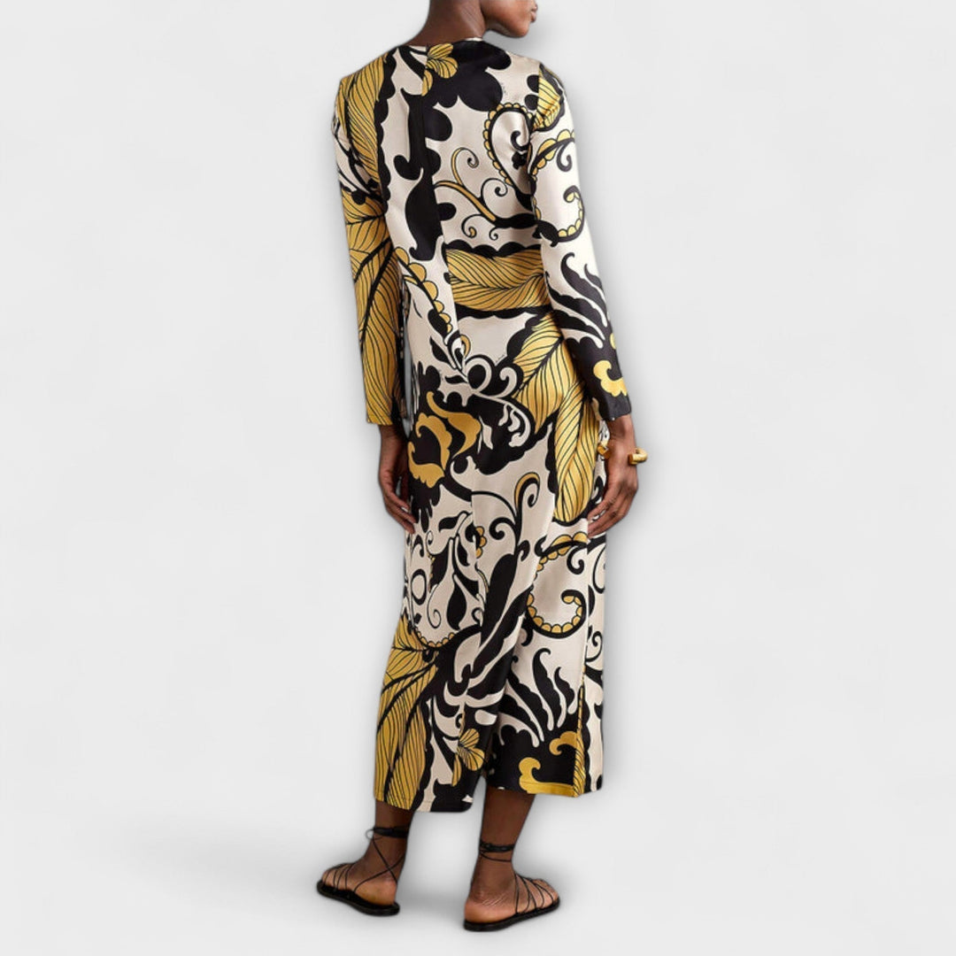 Luana - Působivé Midi Šaty z Saténové Tkaniny