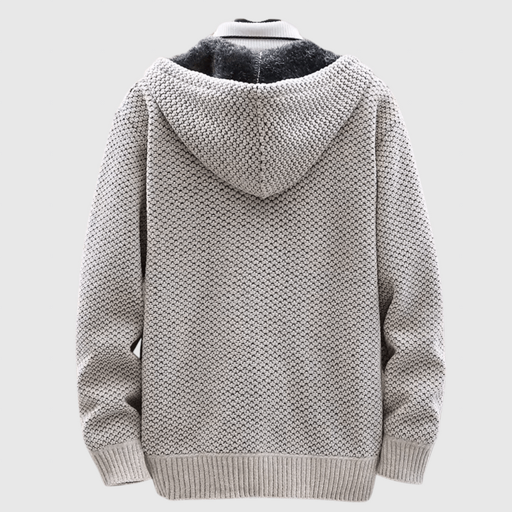 Mojmír – Pletený kabát s kapucí