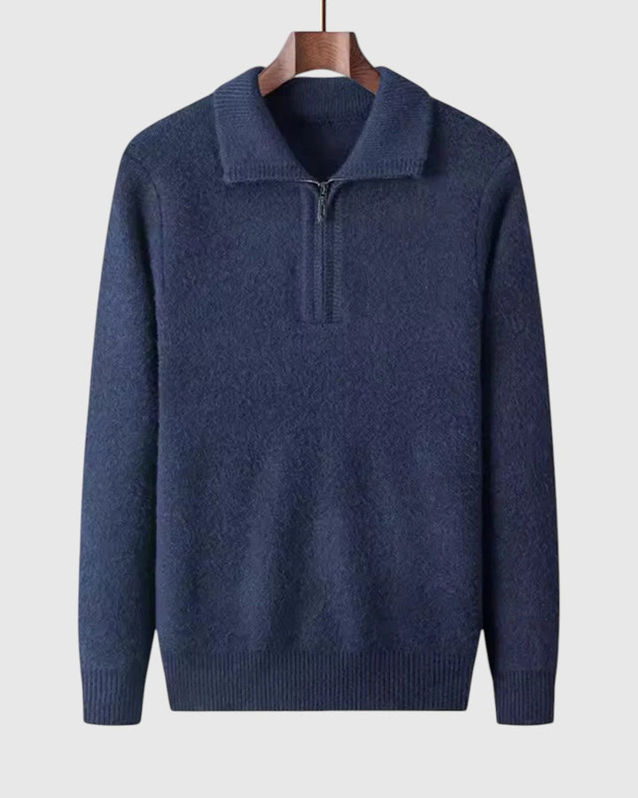 Libuše- Kašmírový svetr s čtvrtovým zipem Gstaad