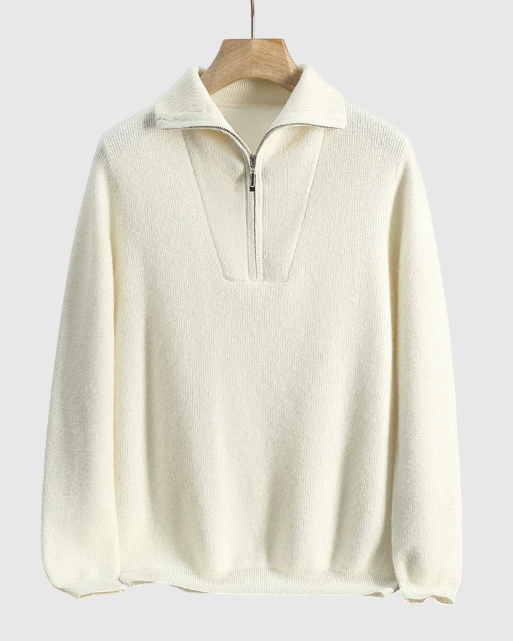 Libuše- Camisola Portofino z kašmíru s polovičním zipem