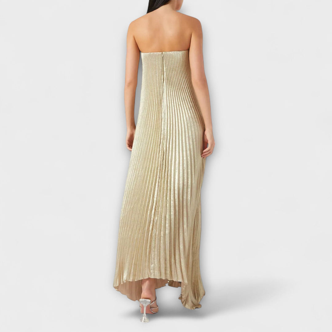 Michelle - Maxi šaty Sweetheart v oranžové květinové