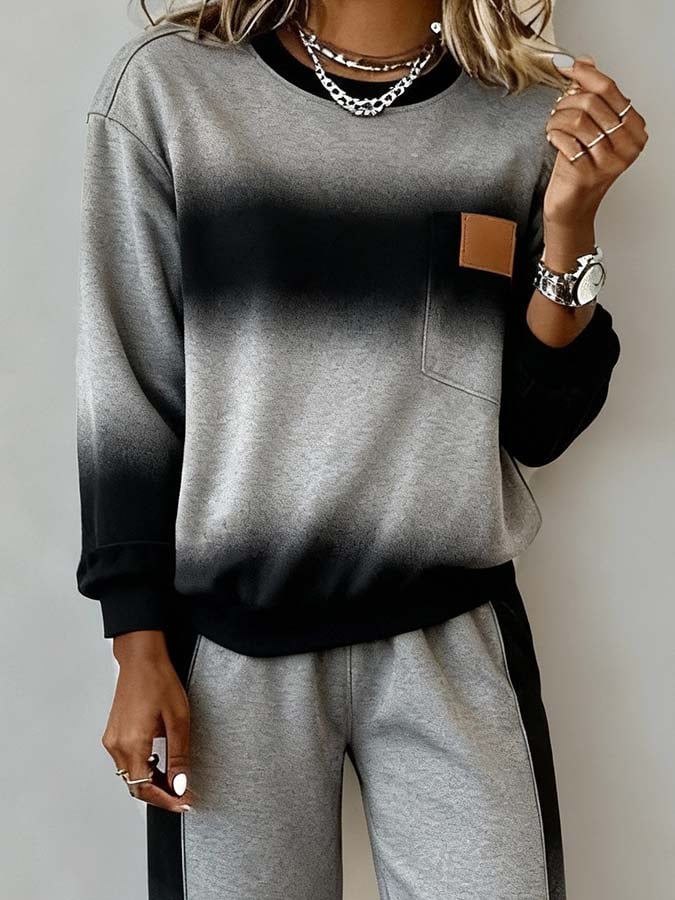 Dámský ležérní set v kontrastních barvách s přechodem