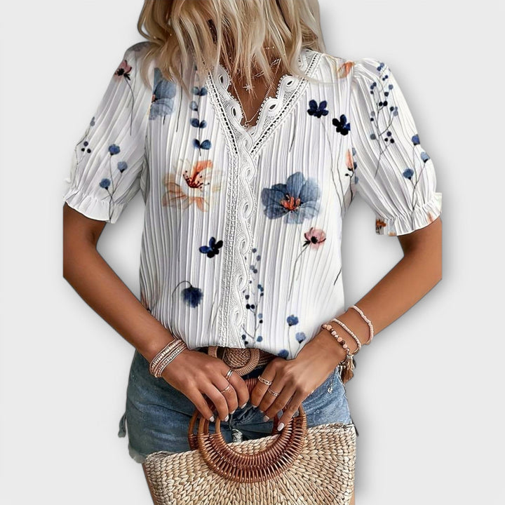 Emily - Módní blůza s výstřihem do V