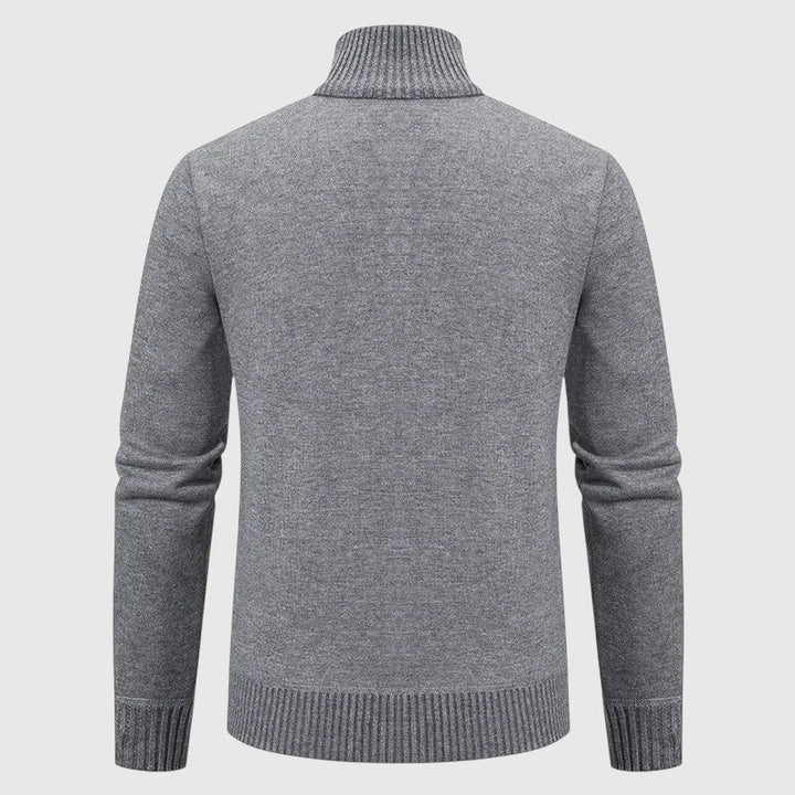 Jakub – Pletený svetr na zip s vysokým límcem