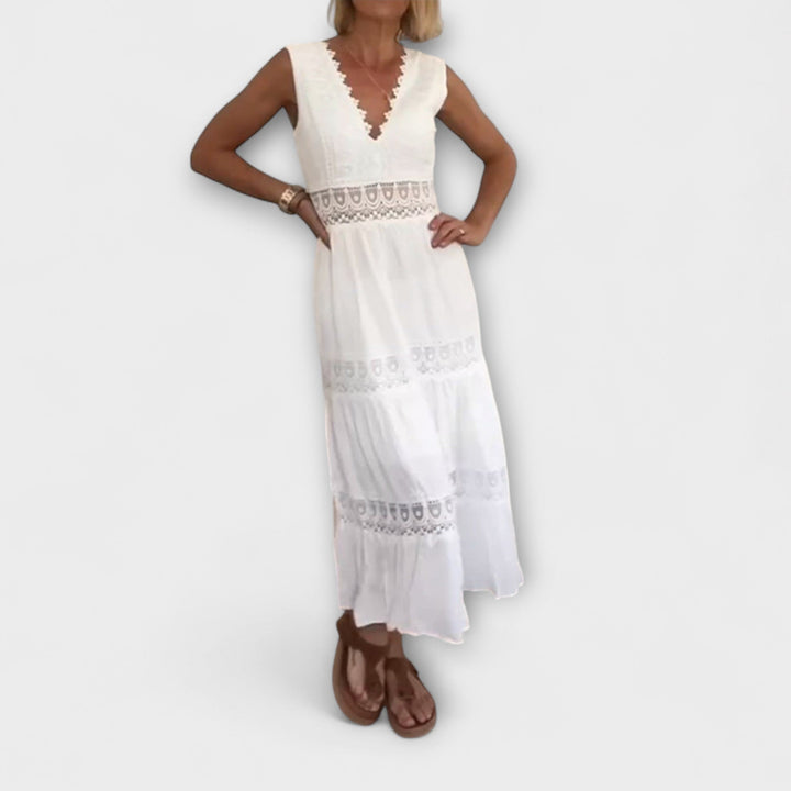 Aurélie - Elegantní krajková šaty s V výstřihem