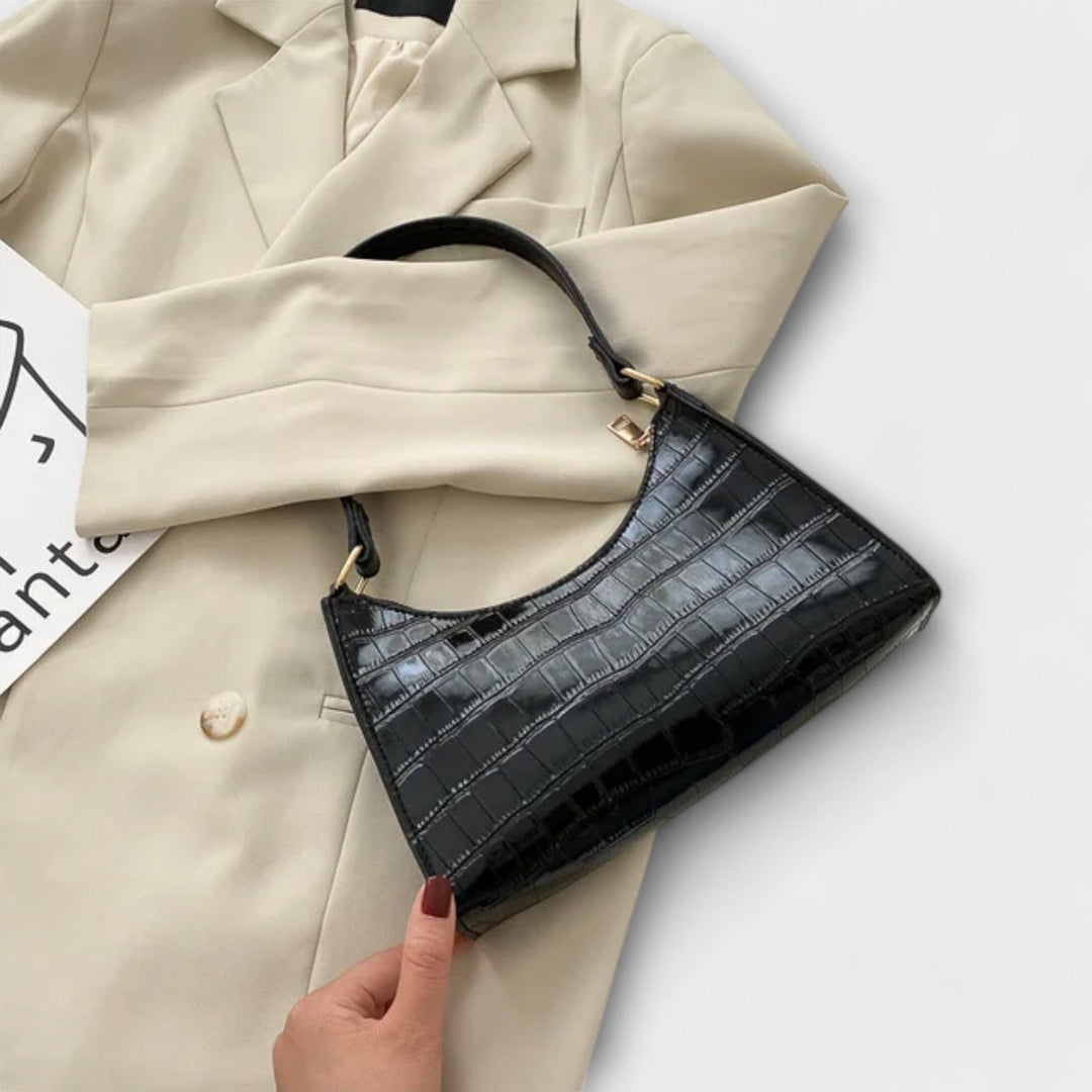 Cécile. - Lesklá kožená taška