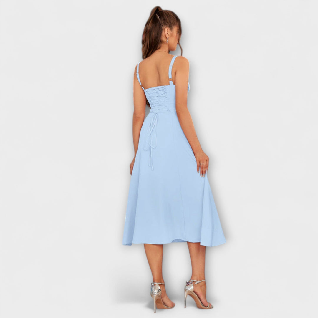 Naděje - Růžový top šaty s detailem rozparku