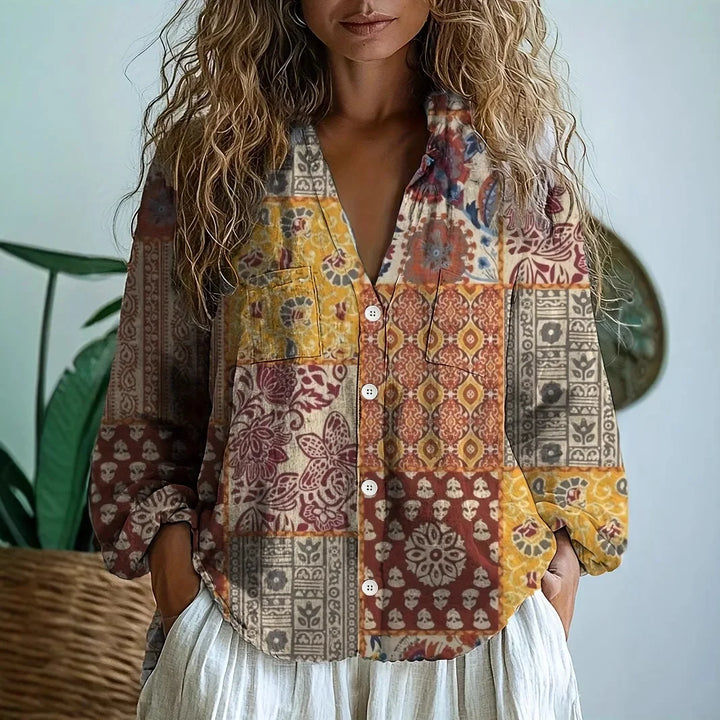 Sofia – Ležérní blůza s přírodním potiskem