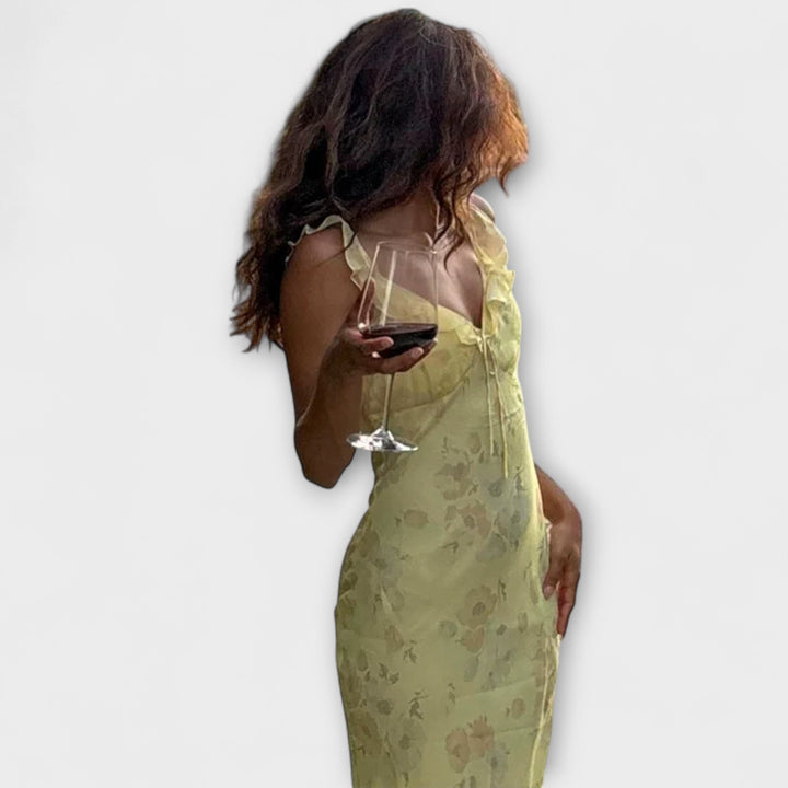 Kryptografický květinový vzor Maxi šaty