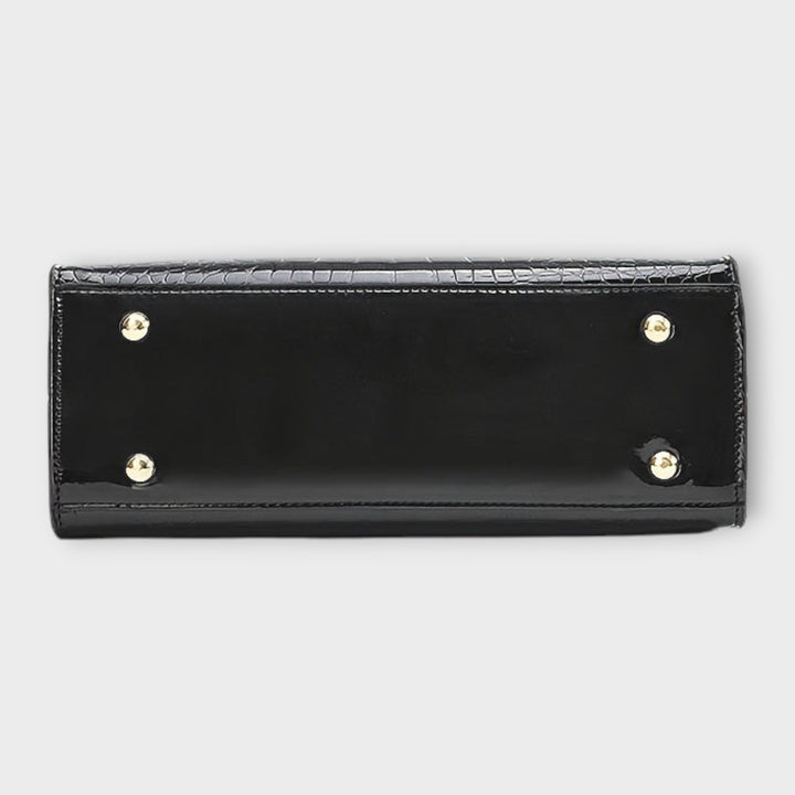 Cécile. - Lesklá kabelka s krokodýlím vzorem