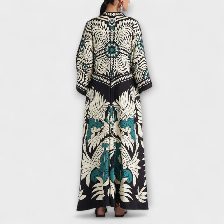 Giselle - Stylové Maxi Šaty s Květinovým Potiskem